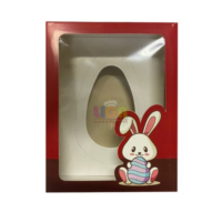 CAIXA PARA OVO DE PASCOA FELIZ COELHO VERMELHO 250g/350g/500g
