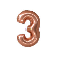 SILVER FESTA BALAO METALIZADO C/ CANUDO 16 " ROSE GOLD NUMERO - 3
