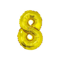 SILVER FESTA BALAO METALIZADO C/ CANUDO 16 " DOURADO NUMERO - 8