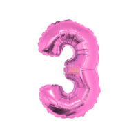 SILVER FESTA BALAO CROMADO C/ CANUDO 16 " ROSA NUMERO - 3