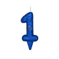 SILVER FESTA VELA GLITTER AZUL NUMERO - 1