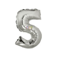 SILVER FESTA BALAO METALIZADO C/ CANUDO 16 " PRATEADO NUMERO - 5