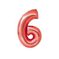 SILVER FESTA BALAO METALIZADO C/ CANUDO 16 " VERMELHO NUMERO - 6