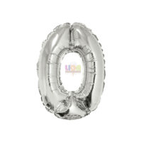 SILVER FESTA BALAO METALIZADO C/ CANUDO 16 " PRATEADO NUMERO - 0