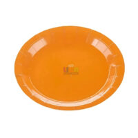 SILVER FESTA PRATO PAPEL LISO LARANJA 18CM C/10UN