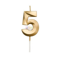 SILVER FESTA VELA MINI DESIGN DOURADA NUMERO - 5