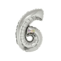 SILVER FESTA BALAO METALIZADO C/ CANUDO 16 " PRATEADO NUMERO - 6