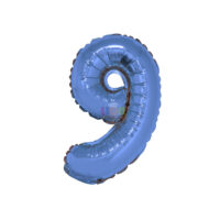 SILVER FESTA BALAO CROMADO C/ CANUDO 16 " AZUL NUMERO - 9