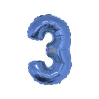 SILVER FESTA BALAO CROMADO C/ CANUDO 16 " AZUL NUMERO - 3