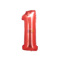 SILVER FESTA BALAO METALIZADO C/ CANUDO 16 " VERMELHO NUMERO - 1