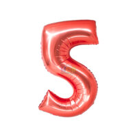 SILVER FESTA BALAO METALIZADO C/ CANUDO 16 " VERMELHO NUMERO - 5