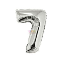 SILVER FESTA BALAO METALIZADO C/ CANUDO 16 " PRATEADO NUMERO - 7