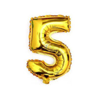 SILVER FESTA BALAO METALIZADO C/CANUDO 16 DOURADO NUMERO - 5