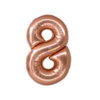 SILVER FESTA BALAO METALIZADO C/ CANUDO 16 " ROSE GOLD NUMERO - 8