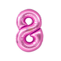 SILVER FESTA BALAO CROMADO C/ CANUDO 16 " ROSA NUMERO - 8